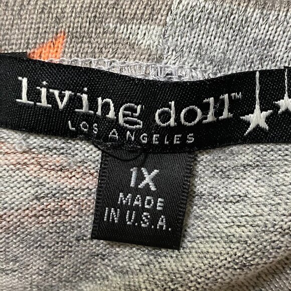 Living Doll, long sleeve, abstract & super comfy tunic, size 1X - Picture 7 of 9